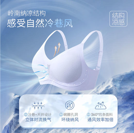 奶糖派【线雕凉感】大胸显小软支撑无钢圈凉感文胸夏季内衣 商品图1