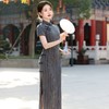 民国风旗袍复古老上海春季条纹YG2349 商品缩略图3