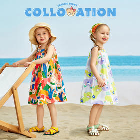 【100-140】【精典泰迪】女童夏款清爽沙滩连衣裙