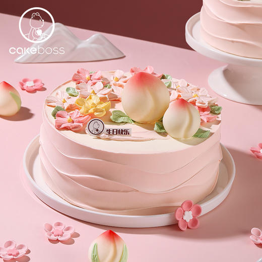 「花桃祝寿」奶油蛋糕 商品图3