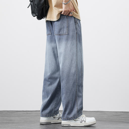 【冰氧吧】【新款DYF】大依优型大码薄款牛仔裤直筒裤休闲加肥加大男装舒适胖子肥佬百搭工装裤运动裤长裤 商品图2