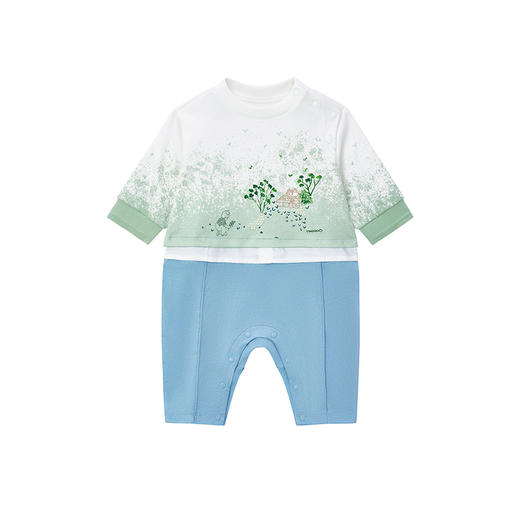 【商场同款】英氏婴儿连体衣春装男宝假两件新生儿外出服哈衣爬服 商品图4