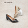 【静音系列】千百度双C拥抱粗高跟鞋春季通勤法式单鞋女A24171659 商品缩略图1