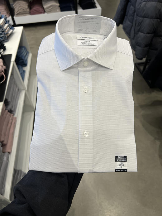 瑕疵Calvin Klein/CK 男士修身抗皱排汗弹力休闲商务长袖衬衫 商品图1