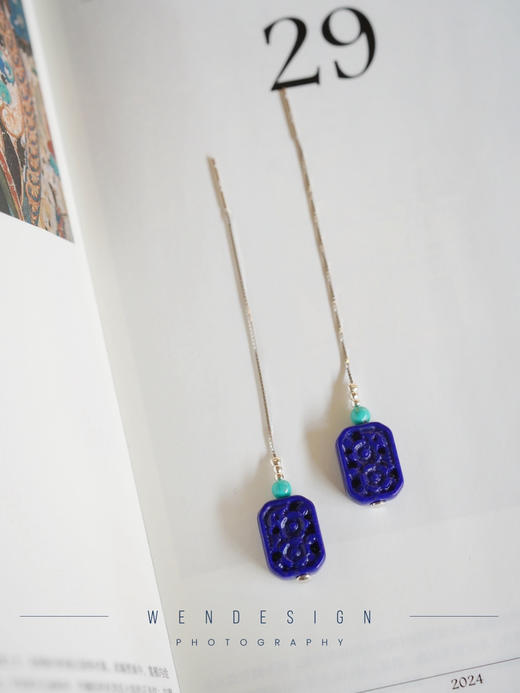 青金窗花耳坠 商品图0