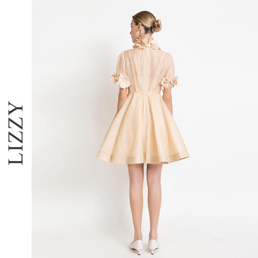 LIZZY 名媛千金宫廷风立体花丝麻仙女风连衣裙{配吊带}7989 商品图3