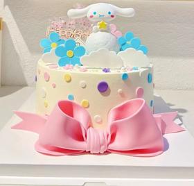 萌狗狗—翻糖儿童生日蛋糕