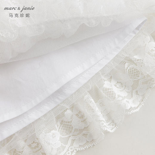 马克珍妮2024年夏装新款女童白色蕾丝网纱蛋糕连衣裙240665 商品图5