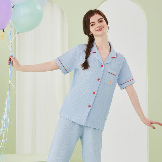 【夏季情侣款|全棉双层绉纱家居服睡衣| A类面料 】100%新疆长绒棉 非常的软哦！ 商品图10