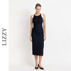 LIZZY 早秋简约优雅气质修身显瘦撞色拼接无袖包裙连衣裙8012 商品缩略图1