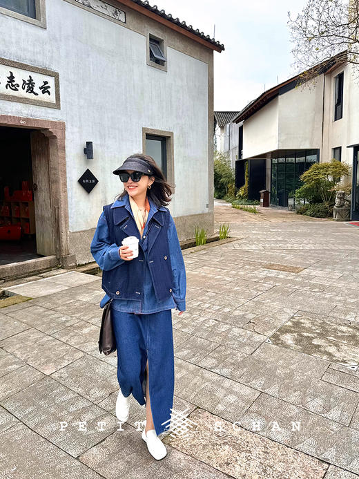 PETIT SCHAN小闪 CLO#478 小丹宁公式 奥地利兰精莫代尔双排扣牛仔马甲 商品图2