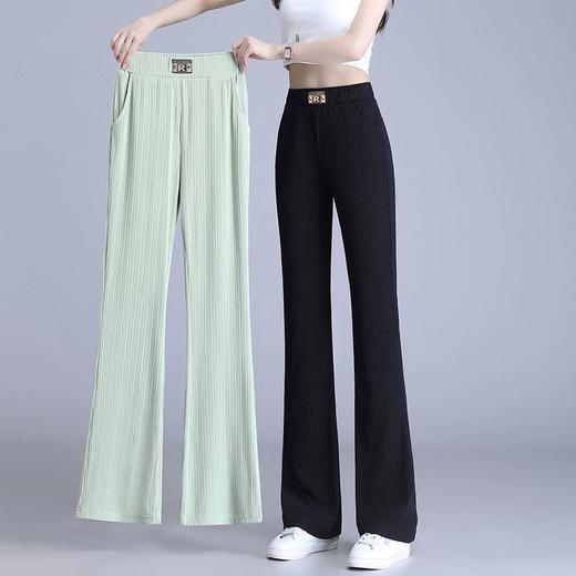 TZF-小个子冰丝微喇裤女2024夏季薄款高腰显瘦弹力矮个子150休闲长裤 商品图1