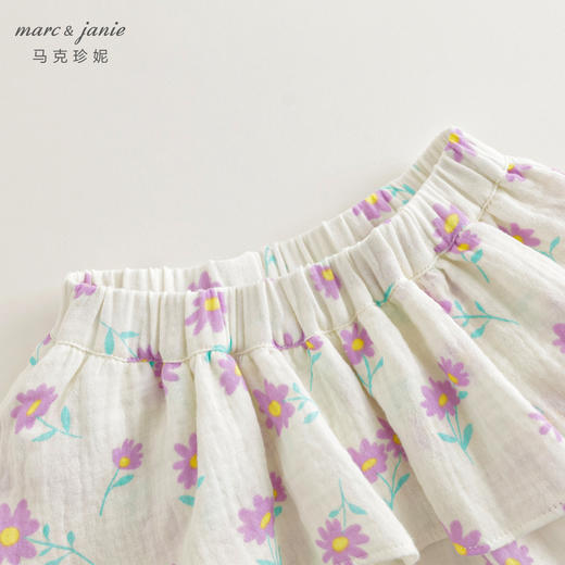 马克珍妮2024年夏装新款女童纯棉雏菊满印蛋糕半裙240633 商品图2