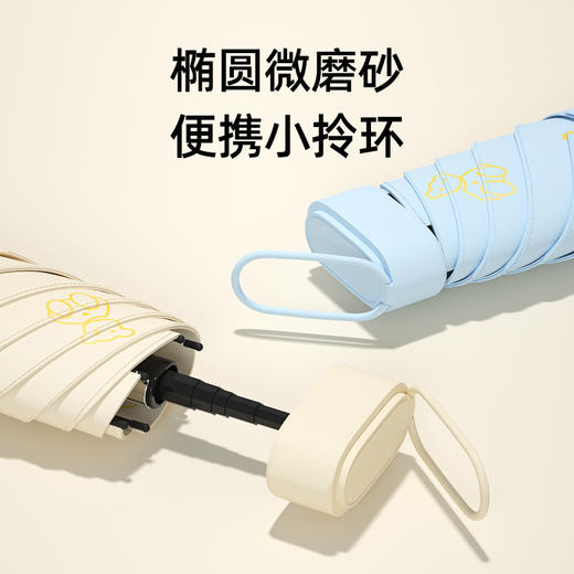 【清凉降温 多彩出行！】14cm卡片扁六折卡包伞，小巧轻便，烫金小熊，为你遮风挡雨，成就清凉降温之旅。多彩出行必备UPF50+卡包伞，防晒遮阳，扁六折折叠便携！ 商品图4