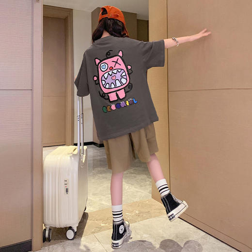 【时尚靓色，经典潮搭！】女童短袖T恤纯棉夏季新款休闲儿童，洋气女孩时尚中大童半袖t上衣潮-lm！ 商品图5