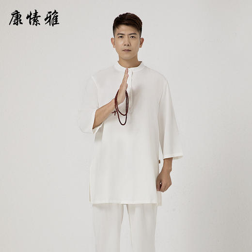 康愫雅新款中国风棉麻禅修服男禅意茶服居士服太极武术练功打坐服 商品图0