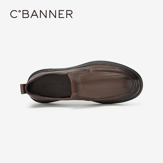 千百度男鞋英伦风休闲皮鞋夏季商务真皮黑色皮鞋A24160180 商品图2