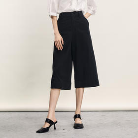 谜底七分阔腿裤女2024年夏季新品通勤风高腰百搭休闲裤242MK0642