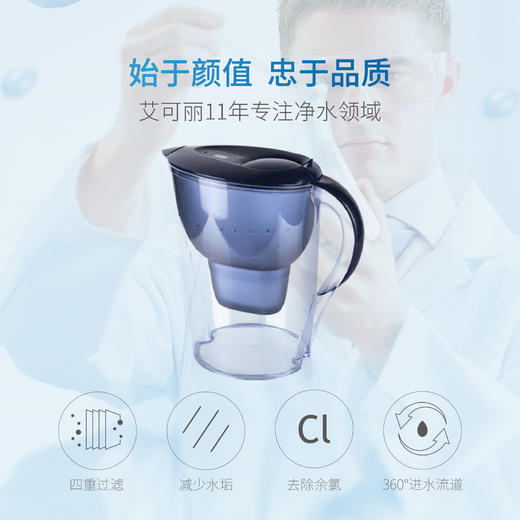 艾可丽 维纳斯滤水壶3.5L 净水壶家用净水器自来水过滤水壶滤芯 商品图2