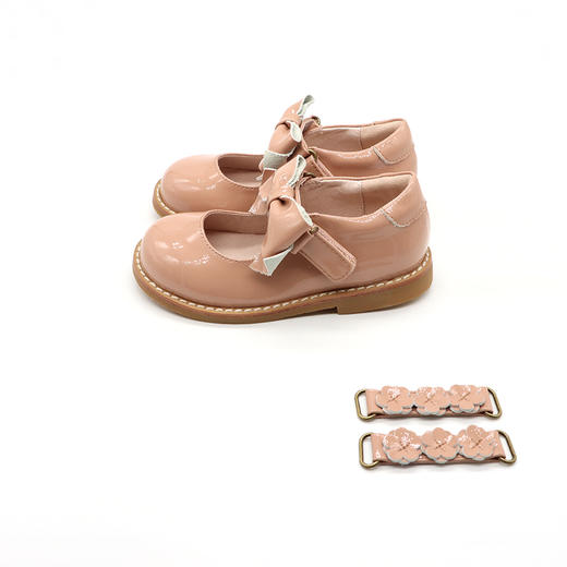 西班牙littlewinkaa小温卡女童真皮公主鞋童鞋多魔术贴活动条蝴蝶结单鞋 商品图5