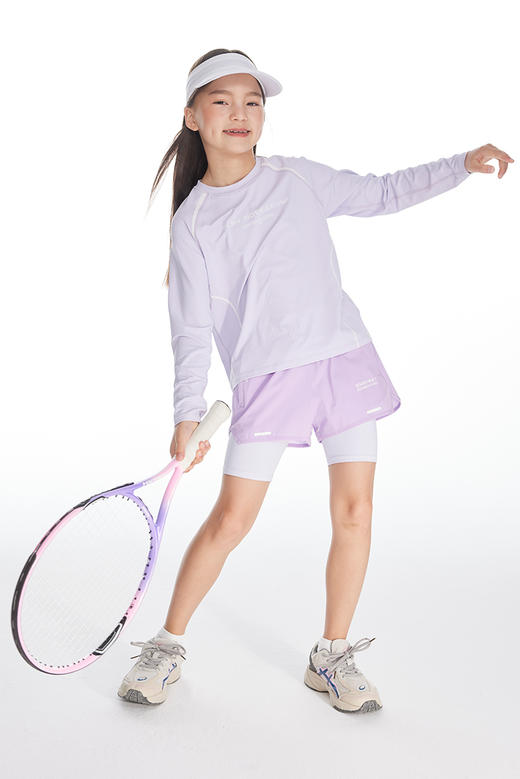 onmygame女童轻氧凉感运动上衣+假两件四分裤 商品图1