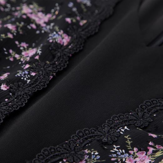 PF810斯尔丽24新款开衫式假两件法式小碎花飘逸垂坠收腰大长腿连衣裙 商品图4