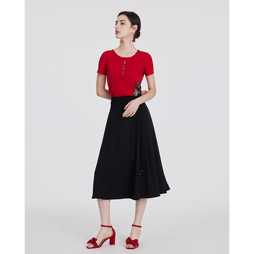 司歌伞裙新中式垂感雪纺半身裙C891167X 商品图2