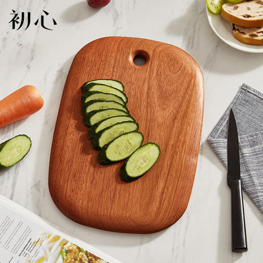 初心| 南美花梨整木椭圆形菜板果蔬辅食板 商品图0