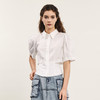 谜底白衬衫短袖女2024夏季新品通勤风设计感泡泡袖衬衣242MC0640 商品缩略图0