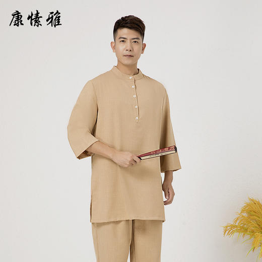 康愫雅新款中国风棉麻禅修服男禅意茶服居士服太极武术练功打坐服 商品图2