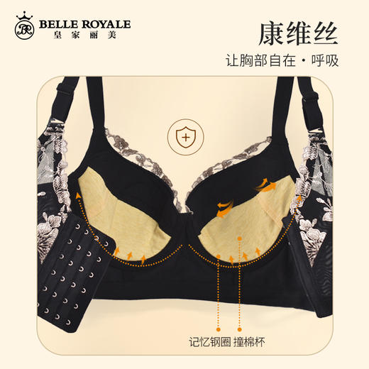 皇家丽美「繁花似锦」系列调整型文胸有钢圈大胸显小聚拢调整型内衣WJ097-1 商品图2