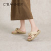 千百度蝴蝶结面包凉拖鞋女夏季厚底踩屎感拖鞋A24381006 商品缩略图1