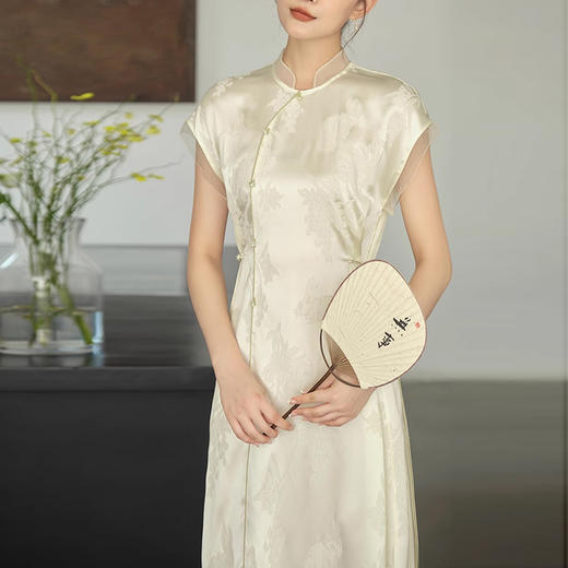 裁缝学苑AQ262新中式醋酸国风提花连衣裙纸样女装长裙子版型图纸 商品图4