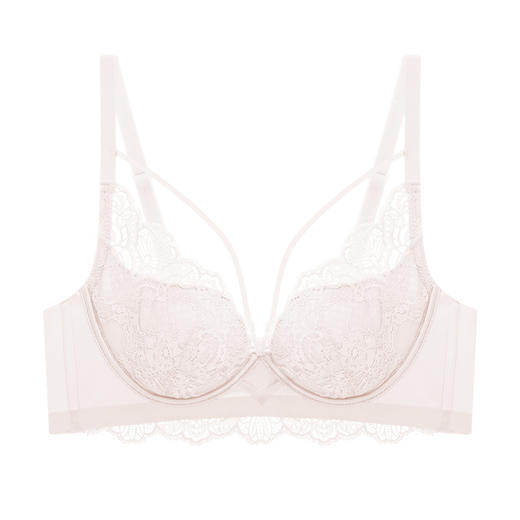 【U型美背文胸，露背不勒肉】蕾丝透气蜂巢杯内衣女套装，记忆软钢圈全罩杯文胸，莫代尔蚕丝桑里料胸罩-lm！ 商品图8