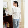 法式气质优雅通勤风白衬衫女不规则设计感翻领衬衣V0040801 商品缩略图4