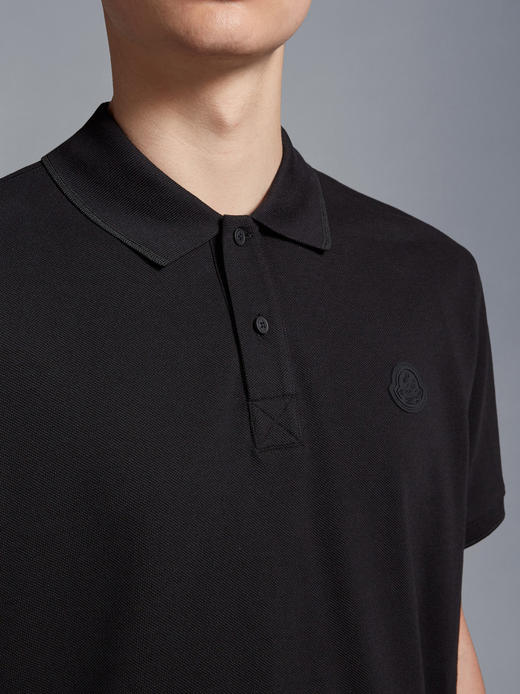 M可 2024春夏新款 经典压花硅胶小标 后背字母印花 珠地棉短袖Polo衫 Z-11577 商品图3