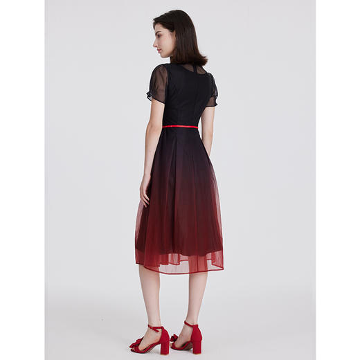 司歌弹力渐变修身短袖连衣裙A891181X 商品图3