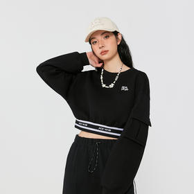 YKYB黄子韬2025新款收腰卫衣短女小众设计感工装立体口袋休闲上衣