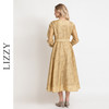 LIZZY法式优雅手绘印花工装风高级感气质V领大摆连衣裙8025 商品缩略图3