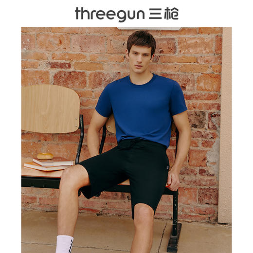 Threegun三枪 【麻感珠地】男士休闲短裤-50645B011 商品图4