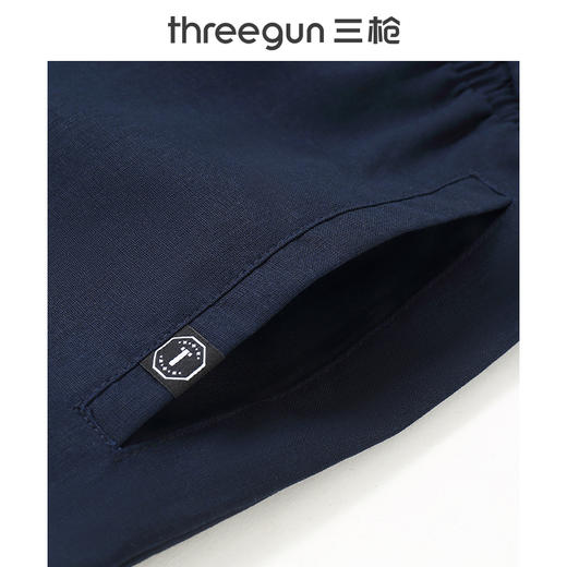 Threegun三枪 【亚麻棉】男士休闲短裤-50697B011 商品图5