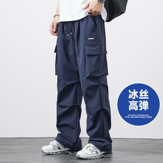 【冰丝弹力】【新款DYF】大依优型大码薄款工装裤直筒休闲裤加肥加大男装舒适胖子肥佬百搭工装裤运动裤长裤 商品图0