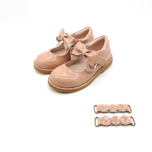 西班牙littlewinkaa小温卡女童真皮公主鞋童鞋多魔术贴活动条蝴蝶结单鞋 商品图4