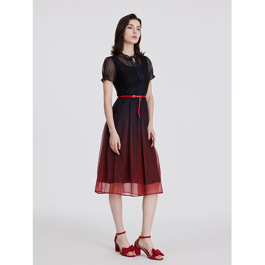 司歌弹力渐变修身短袖连衣裙A891181X 商品图4