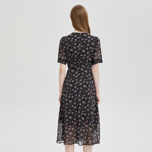 PF810斯尔丽24新款开衫式假两件法式小碎花飘逸垂坠收腰大长腿连衣裙 商品图1