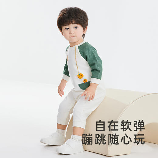 英氏婴儿连体衣男女宝宝长袖哈衣春秋款包屁爬服 商品图1