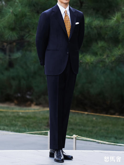 Vitale Barberis Canonico Perennial Super 110’s 澳洲美丽诺羊毛藏蓝色全麻衬套装 商品图1