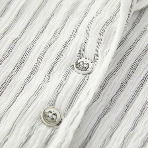 谜底条纹西装外套女2024年夏款复古通勤薄款中长款西服242MW0700 商品图3