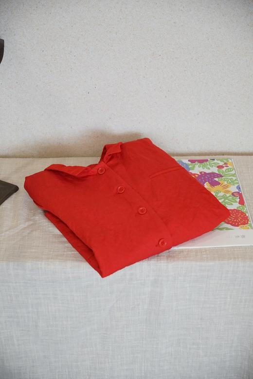 (5折) apuntob 圆领微A字版型红色短外套 商品图9