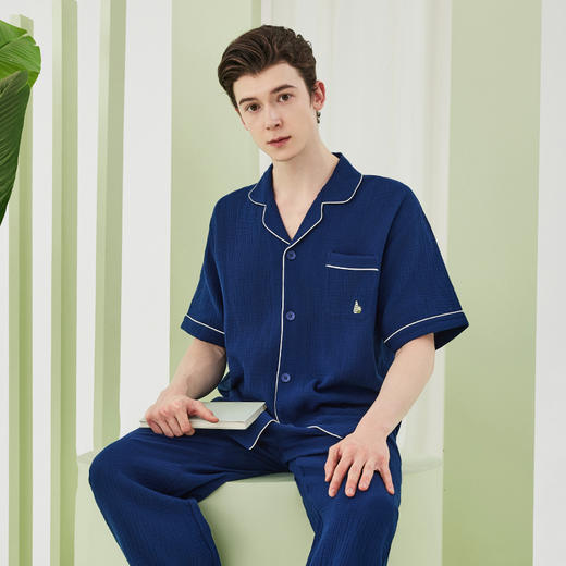 【夏季情侣款|全棉双层绉纱家居服睡衣| A类面料 】100%新疆长绒棉 非常的软哦！ 商品图6